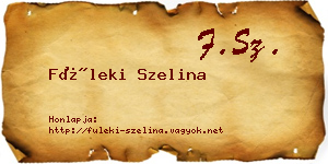 Füleki Szelina névjegykártya